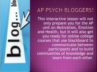 AP Psych bloggers!