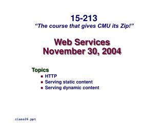 Web Services November 30, 2004