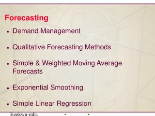 Forecasting