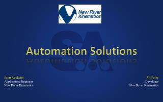 Scott Sandwith Applications Engineer New River Kinematics