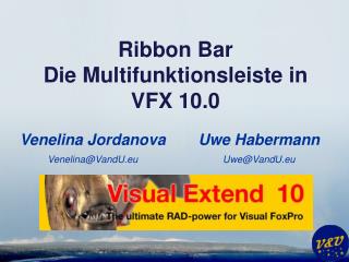 Ribbon Bar Die Multifunktionsleiste in VFX 10.0