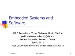 Embedded Systems and Software