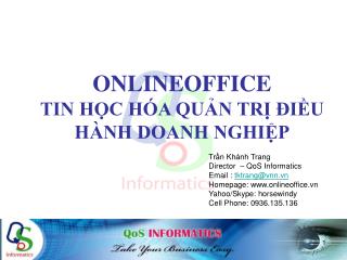 ONLINEOFFICE TIN HỌC HÓA QUẢN TRỊ ĐIỀU HÀNH DOANH NGHIỆP