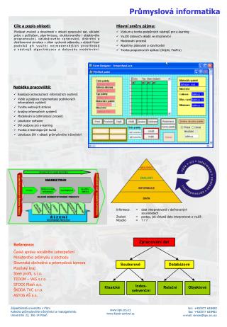 Hlavní směry zájmu: Výzkum a tvorba podpůrných nástrojů pro e-learning