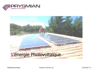 L’énergie Photovoltaïque