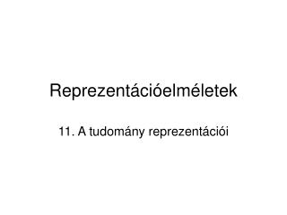 Reprezentációelméletek