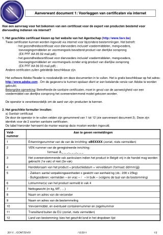 Hoe een aanvraag voor het bekomen van een certificaat voor de export van producten bestemd voor