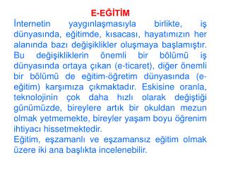 E-EĞİTİM