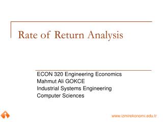 Rate of Return Analysis