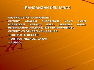 RANCANGAN KELUARAN