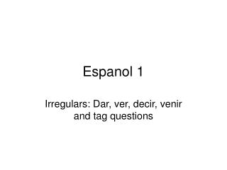 Espanol 1