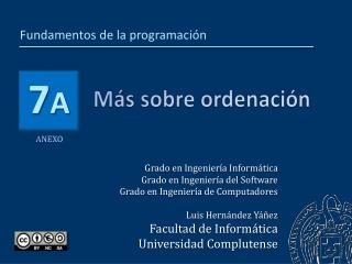 Más sobre ordenación