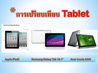 การเปรียบเทียบ Tablet