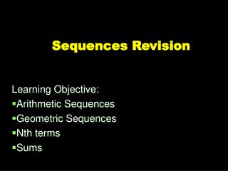 Sequences Revision