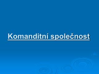Komanditní společnost