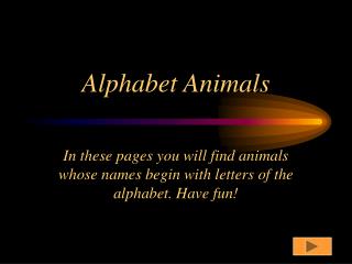 Alphabet Animals