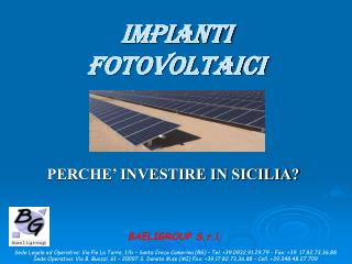 IMPIANTI FOTOVOLTAICI