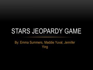Stars Jeopardy Game