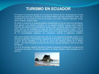 TURISMO EN ECUADOR