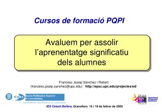 Avaluem per assolir l’aprenentatge significatiu dels alumnes