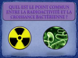 Quel est le point commun entre la radioactivité et la croissance bactérienne ?