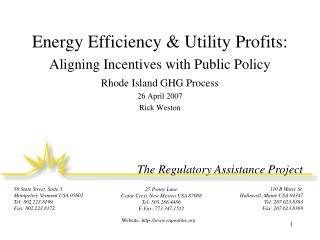 Energy Efficiency &amp; Utility Profits: Aligning Incentives with Public Policy