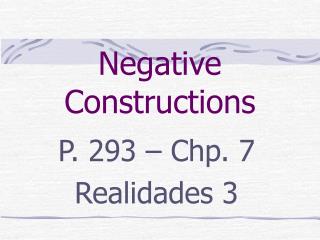 Negative Constructions