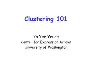 Clustering 101