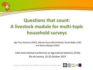 Questions that count: A livestock module for multi-topic household surveys