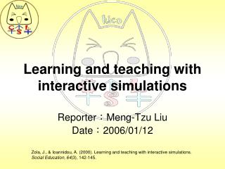 Learning and teaching with interactive simulations