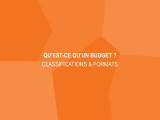 QU’EST-CE QU’UN BUDGET ?