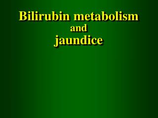 Bilirubin metabolism and jaundice