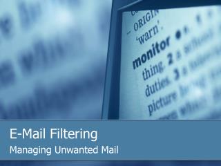 E-Mail Filtering