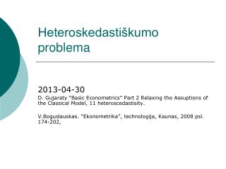 Heteroskedastiškumo problema