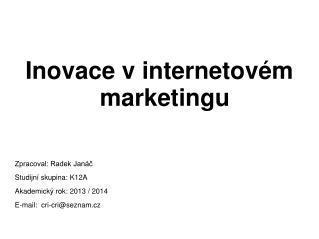 Inovace v internetovém marketingu