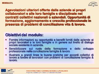 Obiettivi del modulo: