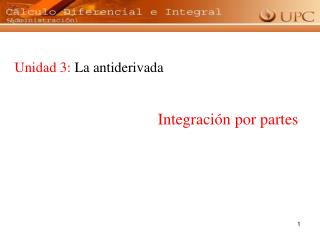 Unidad 3: La antiderivada