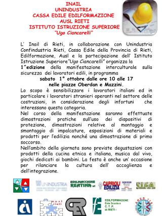 EDILFORMA ZIONE Ente Scuola e C. T .P. di RIETI -