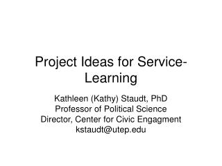 Project Ideas for Service-Learning