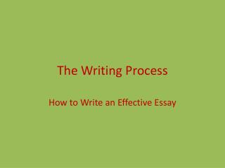 The Writing Process