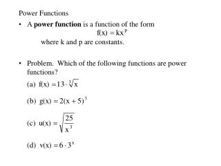 Power Functions