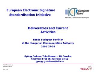 European Electronic Signature Standardisation Initiative