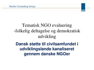 Tematisk NGO evaluering -folkelig deltagelse og demokratisk udvikling