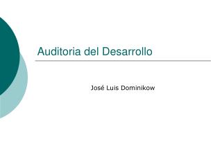 Auditoria del Desarrollo