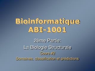 Bioinformatique ABI-1001