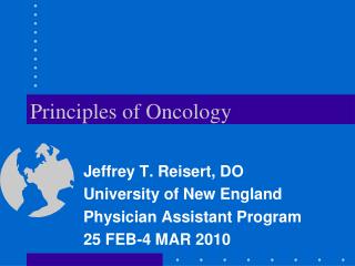 Principles of Oncology