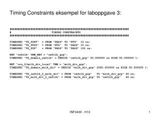 Timing Constraints eksempel for laboppgave 3: