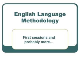 English Language Methodology