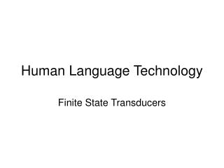 Human Language Technology