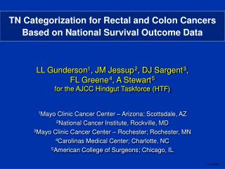 TN Categorization for Rectal and Colon Cancers Based on National Survival Outcome Data